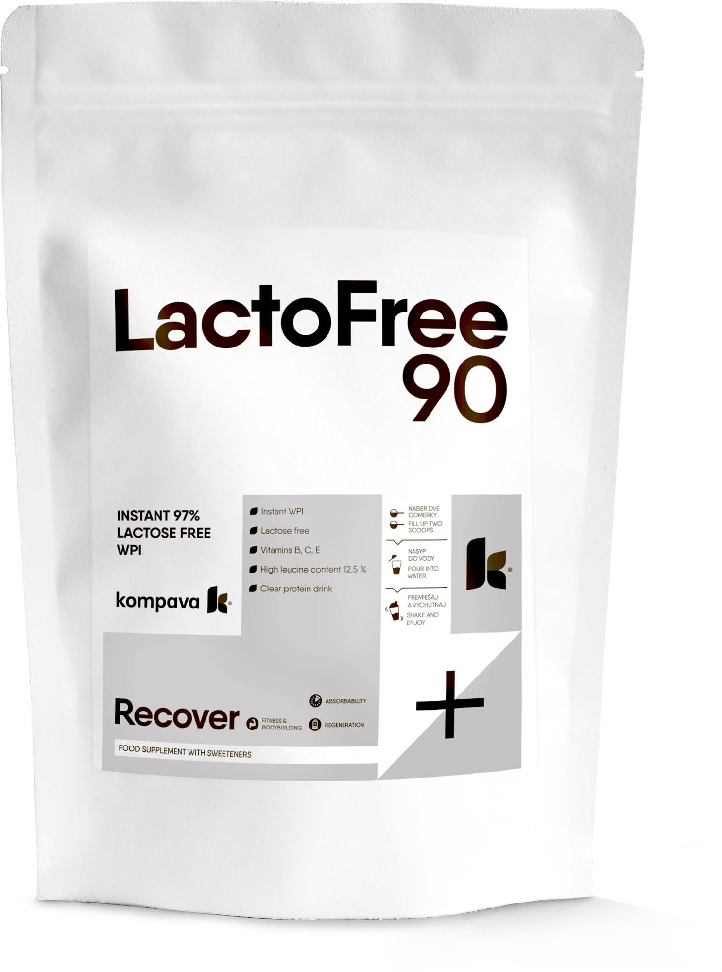 Kompava LactoFree 90, 1000 g, čokoláda Proteín