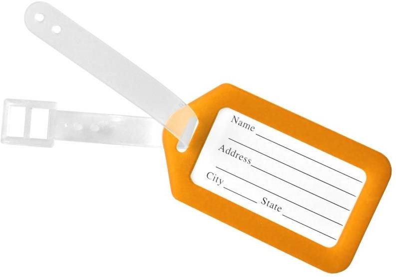 Kufryplus.cz Jmenovka na kufr LTP115 orange Jmenovka na zavazadlo