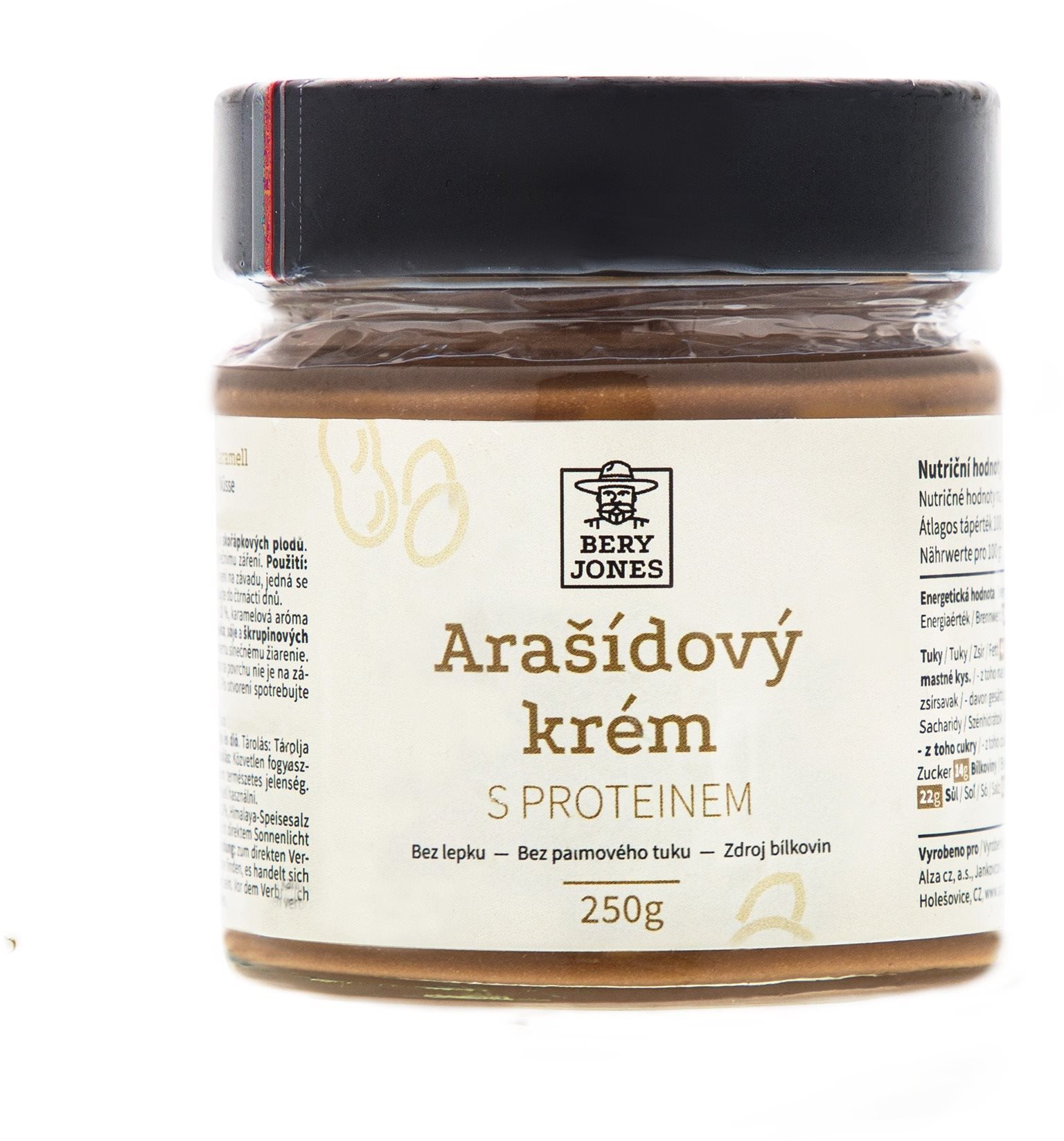 Bery Jones Arašidový krém s proteínom 250 g Orechový krém