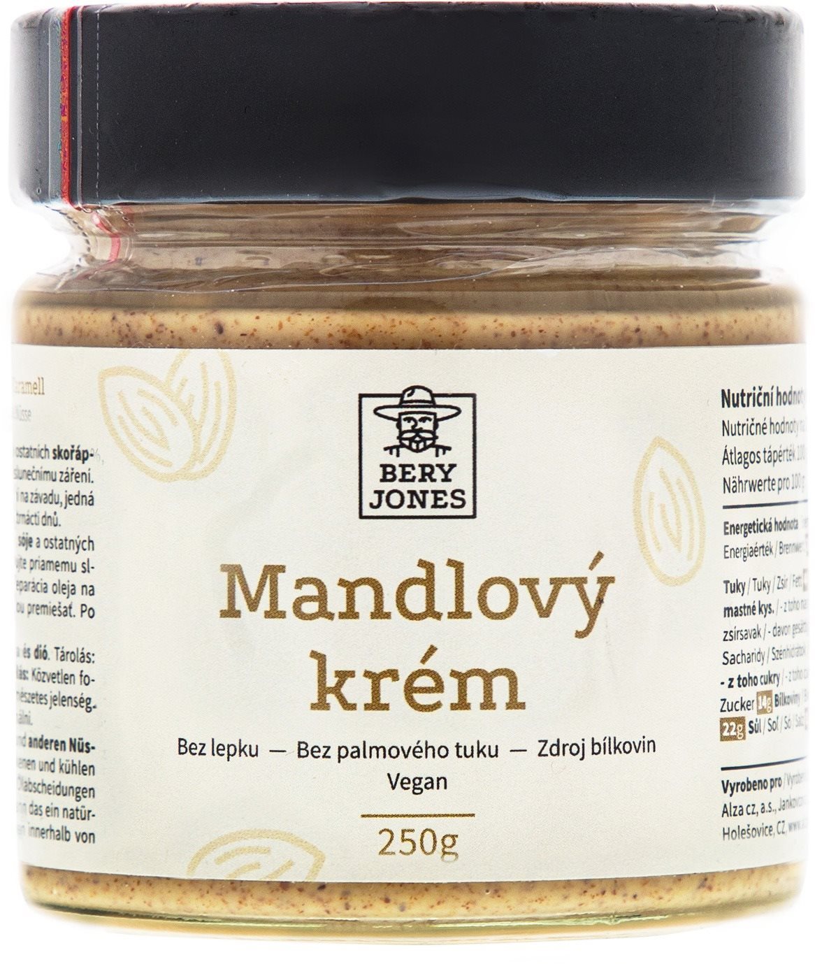 Bery Jones Mandľový krém 250 g Orechový krém
