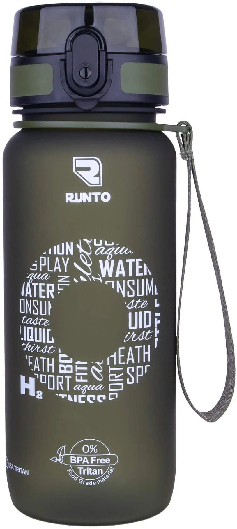 Runto Space Army Green 650 ml Fľaša na vodu
