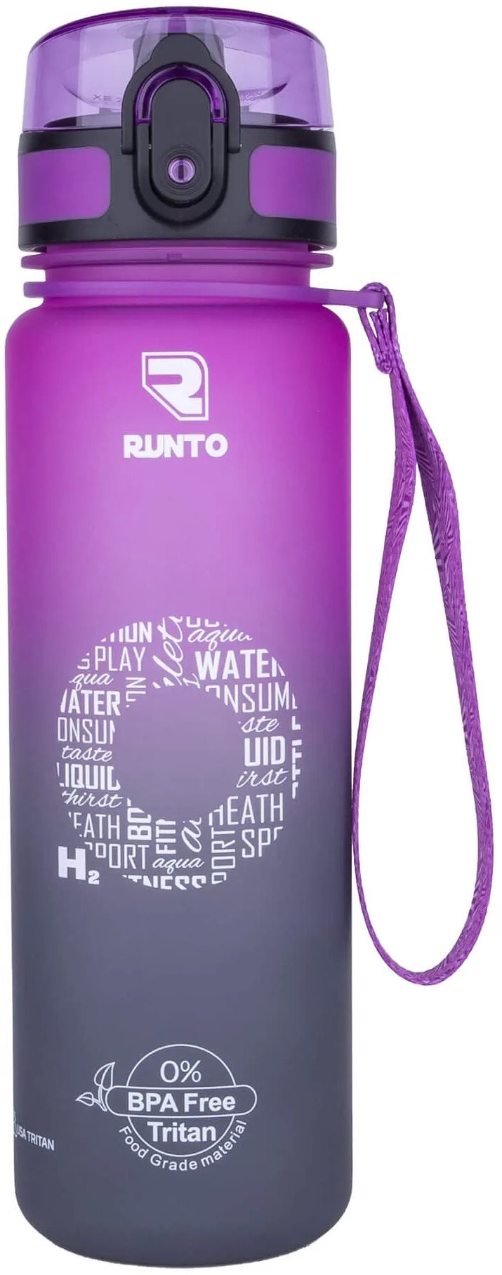 Runto Space Grey Violet 500 ml Fľaša na vodu