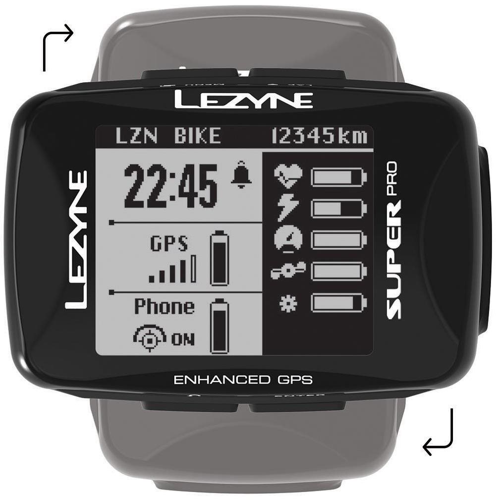 Lezyne SUPER PRO GPS BLACK GPS navigácia