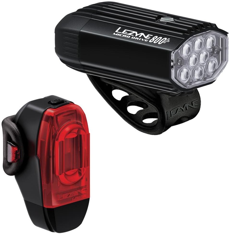 Lezyne Micro Drive 800+/KTV Drive+ Pair Satin Black/Black Svetlo na...