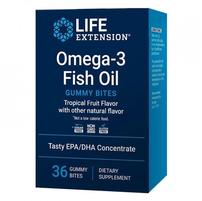Life Extension Omega-3 Fish Oil Gummy Bites, 36 Gummies Omega 3