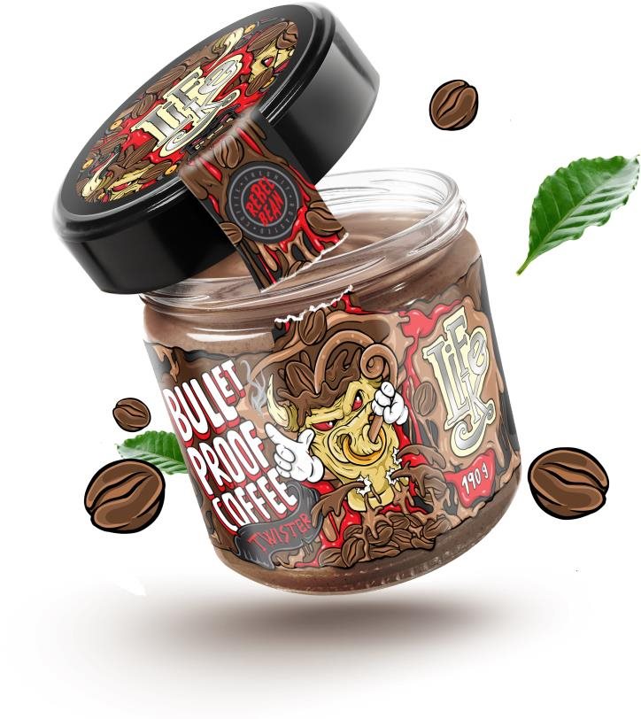 Lifelike Bullet Proof Coffee Twister, 190 g Orechový krém