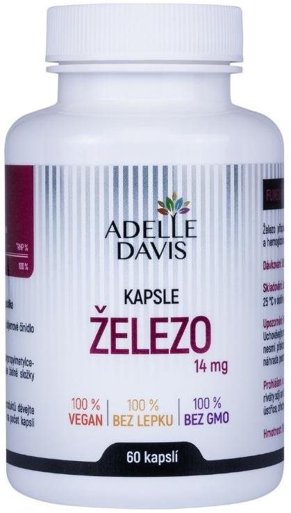 Adelle Davis Železo 14 mg, 60 kapslí Železo