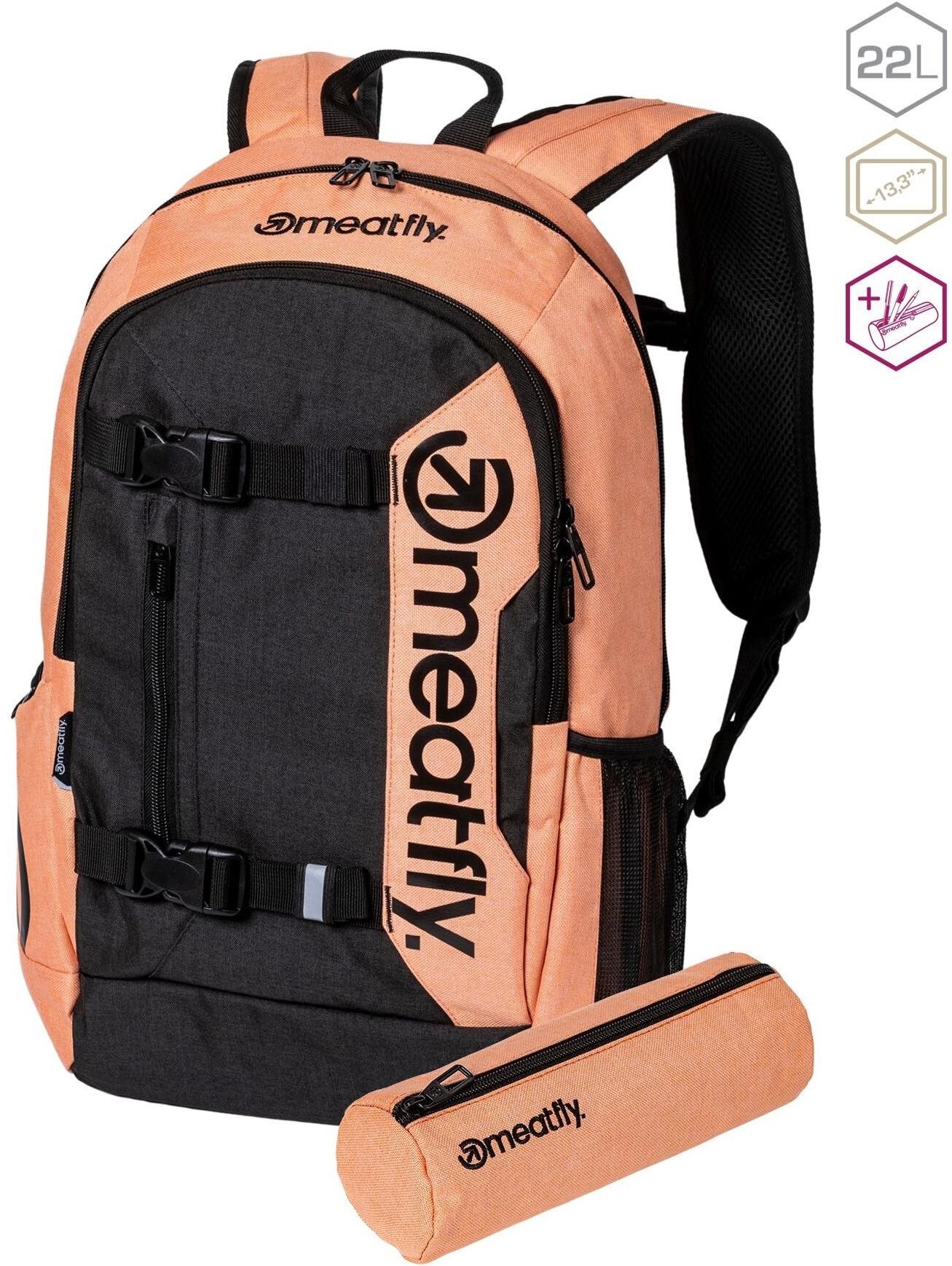 Meatfly Basejumper Peach/Charcoal 22 l Školský batoh