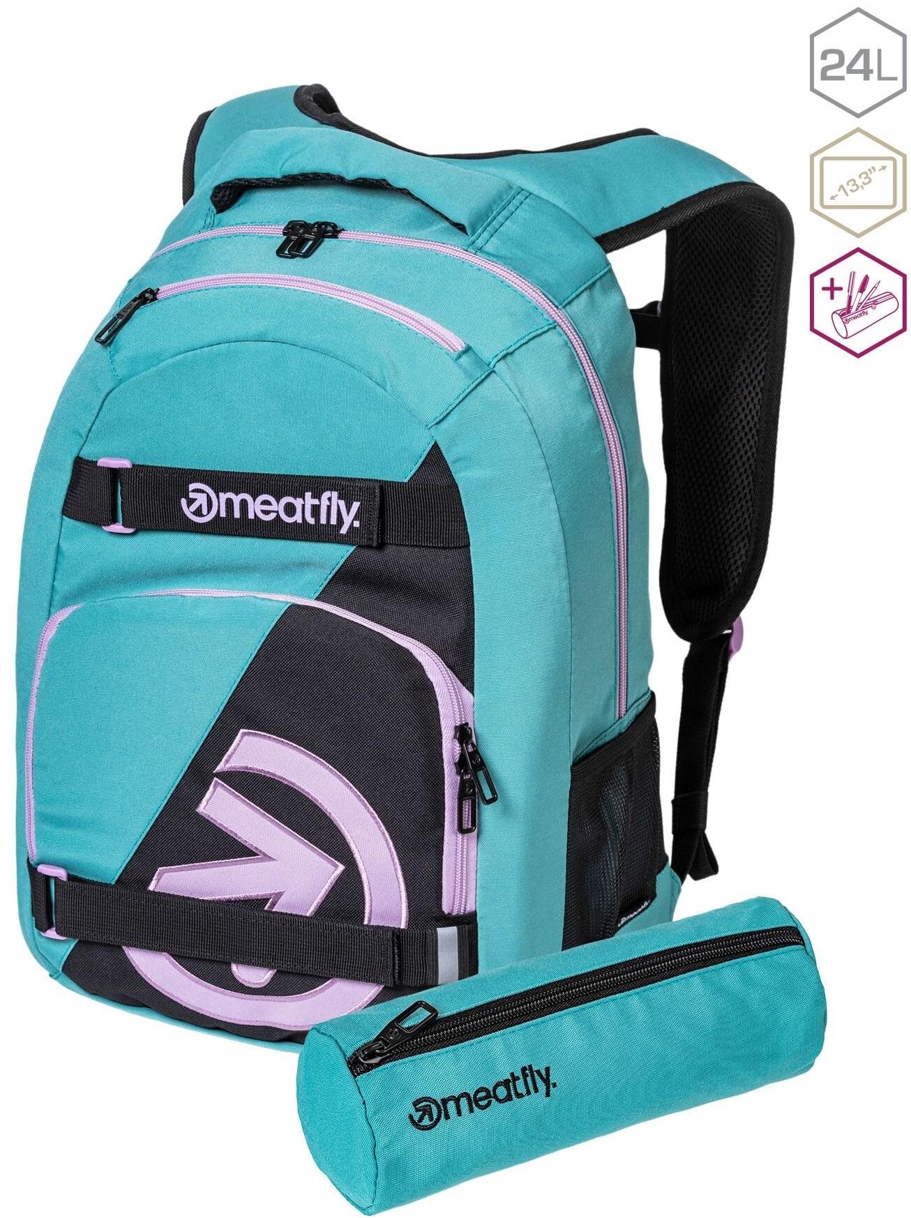 Meatfly Exile Green Moss/Black 24 l Školský batoh