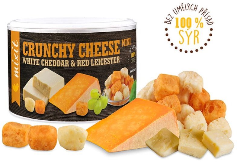 Mixit Chrumkavý syr: White Cheddar & Red Leicester Syr