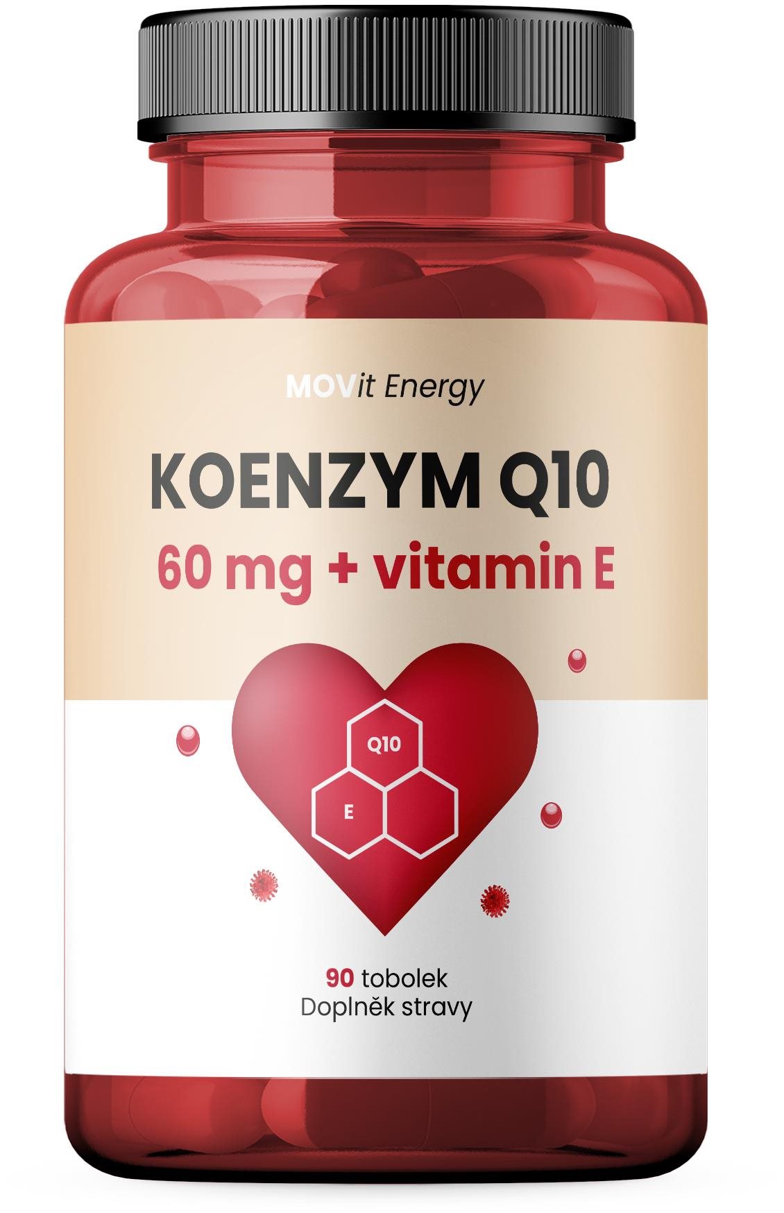 MOVit Koenzým Q10 60 mg + vitamín E, 90 kapsúl Doplnok stravy