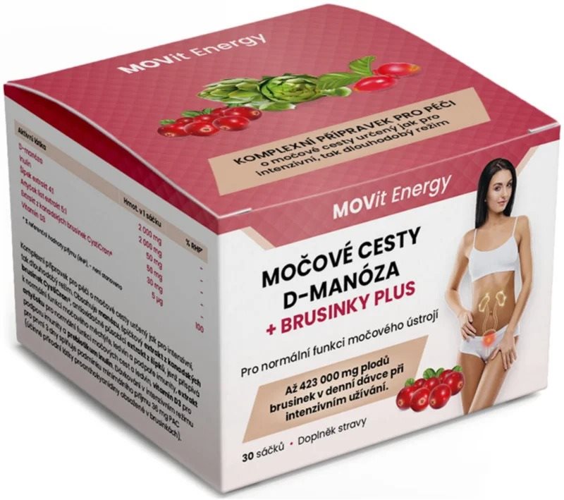 MOVit Močové cesty D-Manóza + Brusinky PLUS, 30 sáčků Doplněk stravy