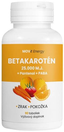 MOVit Betakarotén 25.000 IU + Panthenol + PABA, 90 tob. Vitamín A