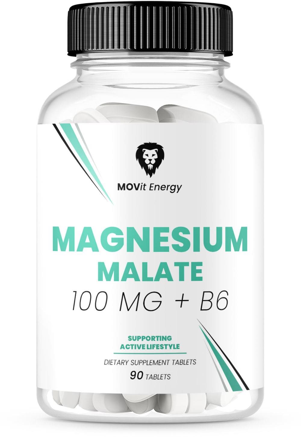 MOVit Magnesium malate 100 mg + B6, 90 tabliet Magnézium
