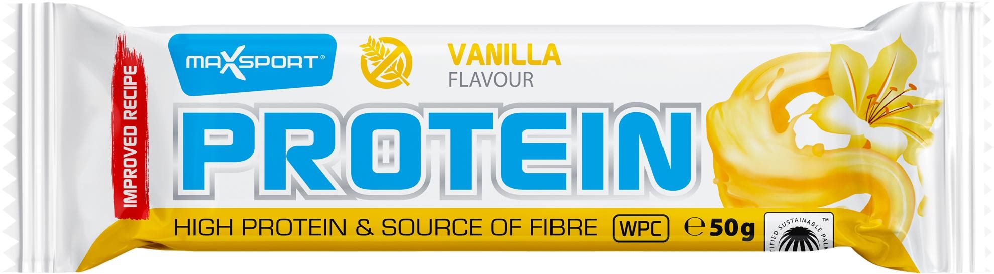 MaxSport proteín GF 50 g, vanilka Proteínová tyčinka