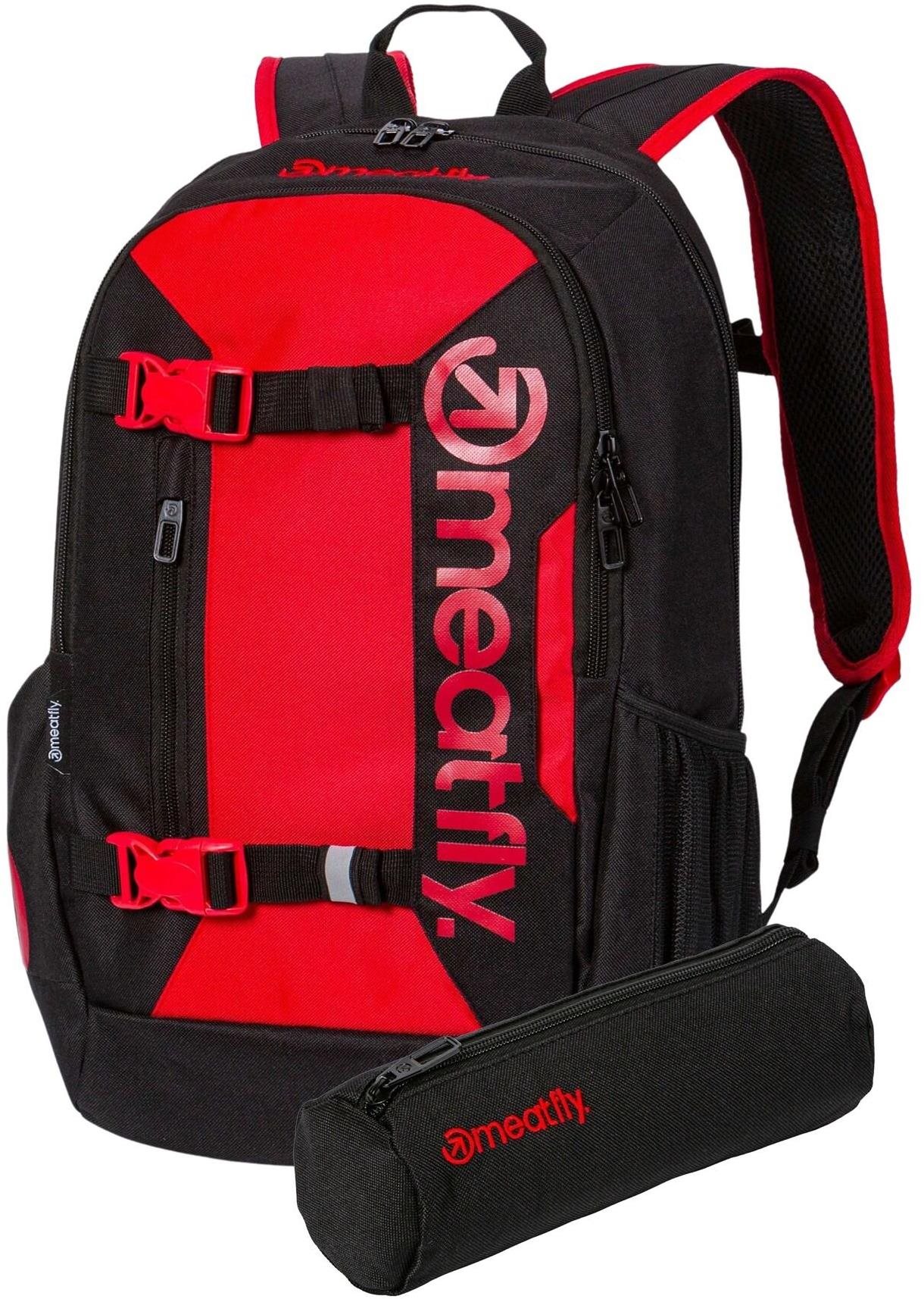 Meatfly Basejumper batoh, Red / Black, 22 L + penál zdarma Městský...