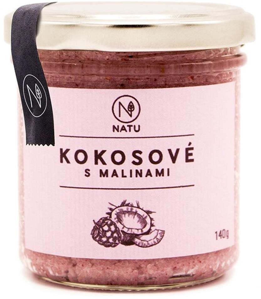 NATU Kokosový krém s malinami 140 g     Ořechový krém