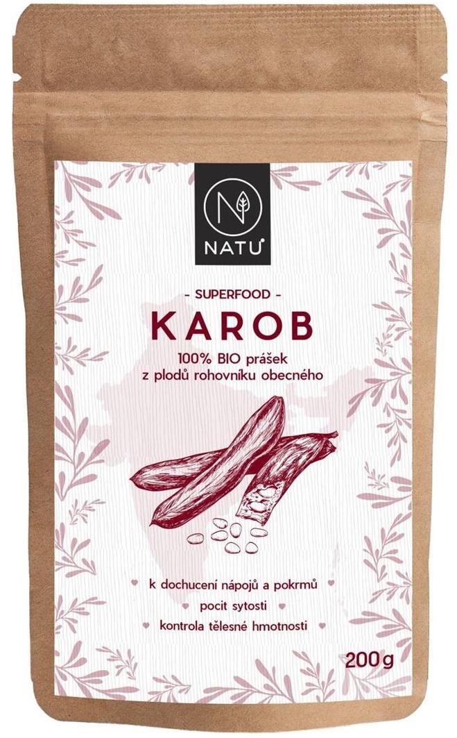 NATU Karob BIO 200 g Doplněk stravy