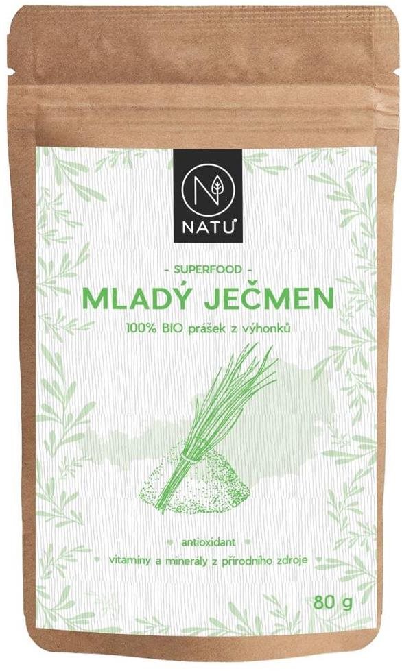 NATU Mladý ječmen BIO prášek 80 g Doplněk stravy