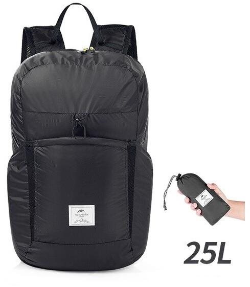 Naturehike ultralight zbaliteľný batoh 25 l čierny Športový batoh