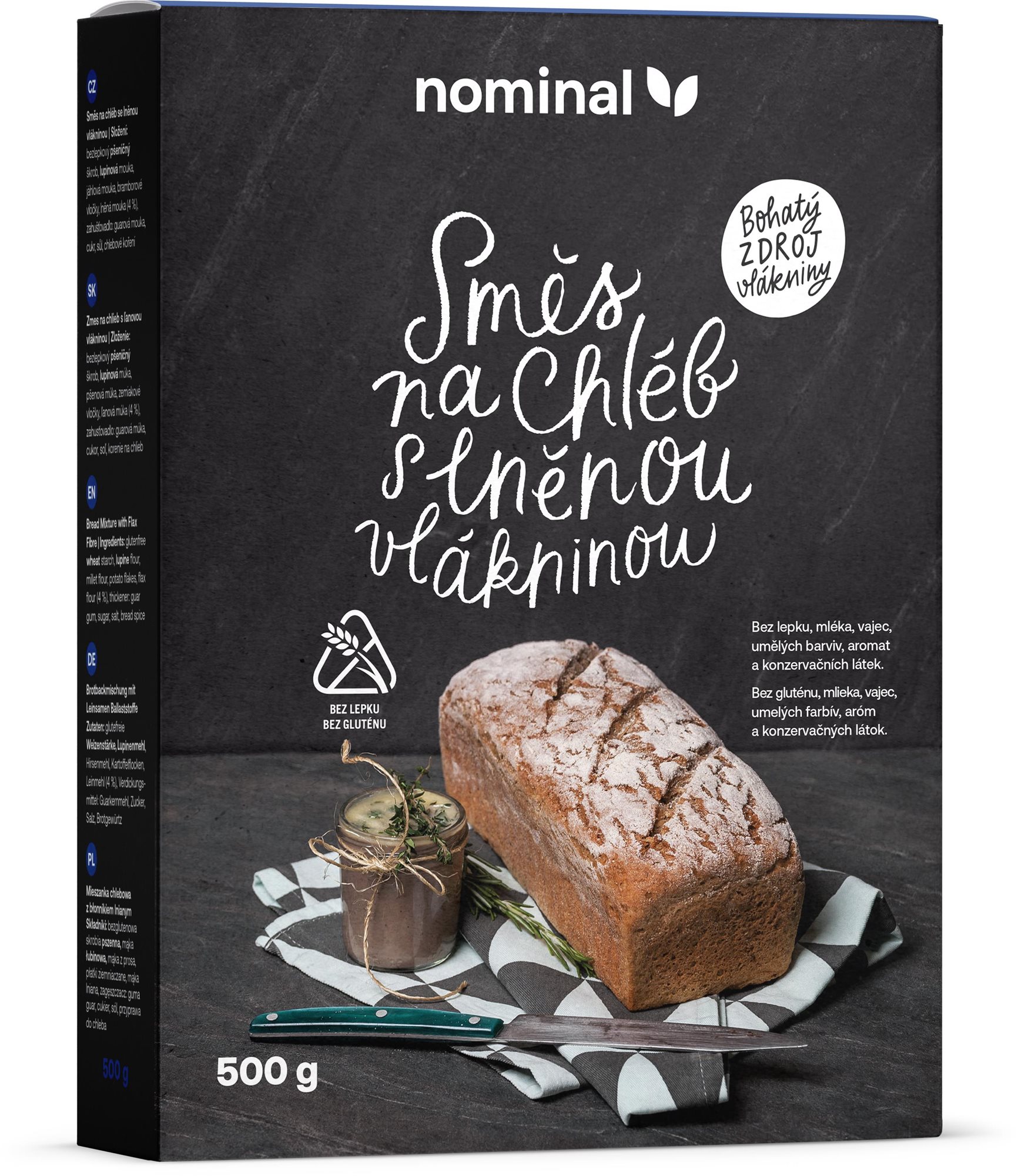 NOMINAL BLP Zmes na chlieb s ľanovou vlákninou 500 g Múka