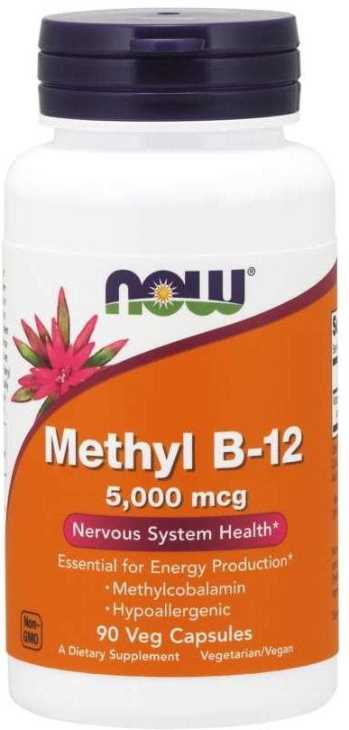 NOW Methyl B12 5000 mcg, 90 kapslí Vitamín B