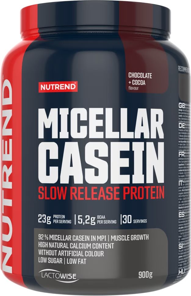 Nutrend Micellar Casein, 900 g, čokoláda+kakao Proteín