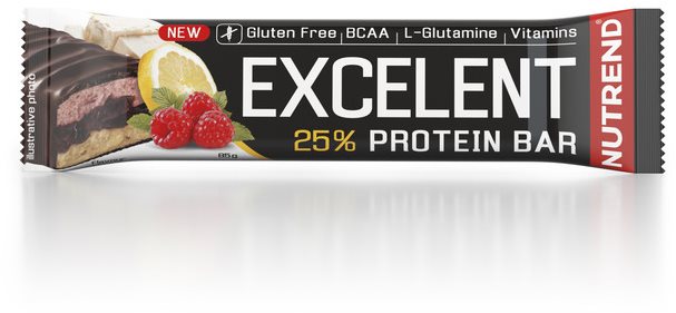 Nutrend EXCELENT Bar double, 85 g, citrón, tvaroh a malina s...