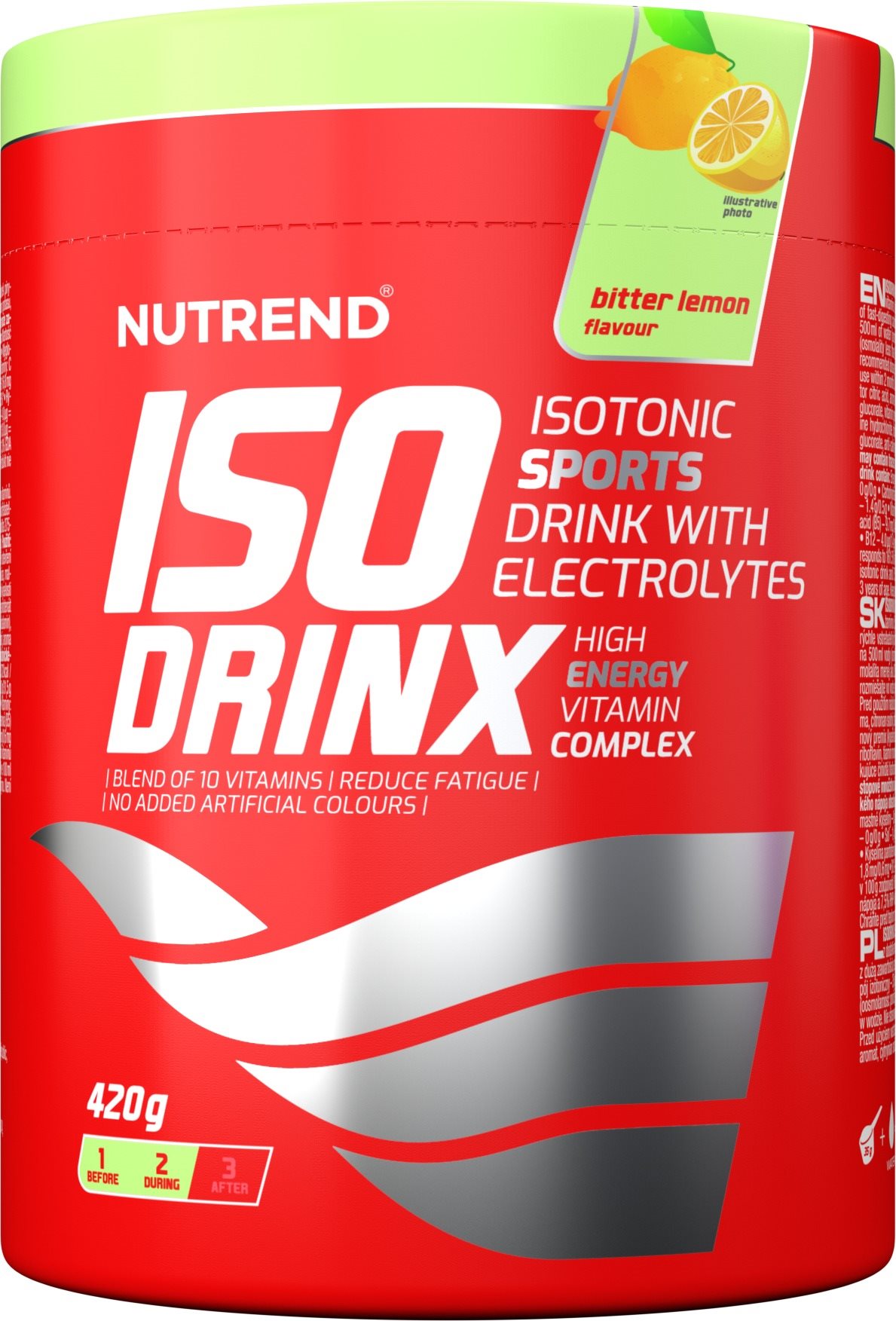 Nutrend Isodrinx, 420 g, bitter lemon Športový nápoj