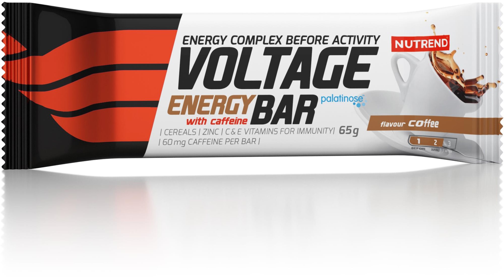 Nutrend Voltage Energy Cake with Caffeine, 65 g, káva Energetická...