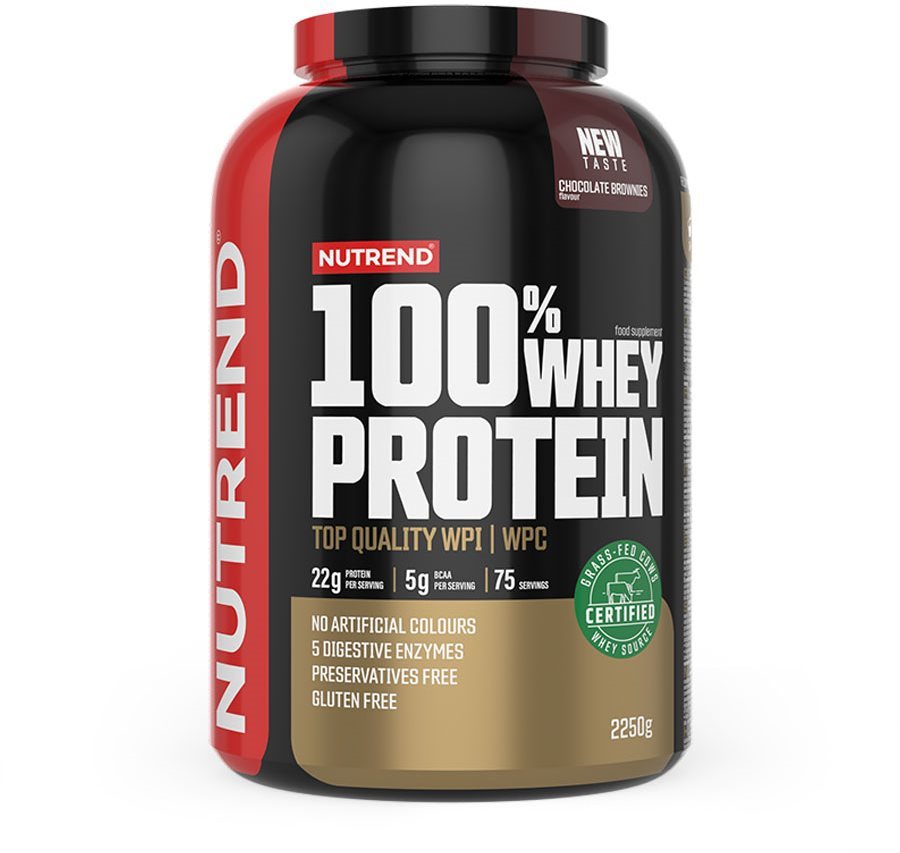 Nutrend 100 % Whey Protein 2250 g, čokoládové brownies Proteín