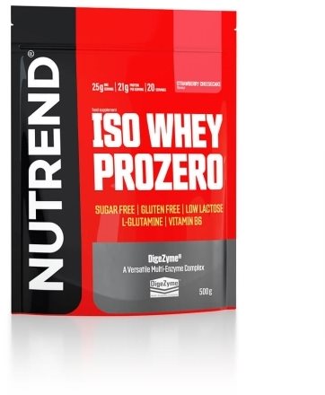 Nutrend ISO WHEY PROZERO, 500 g, jahodový cheesecake Proteín