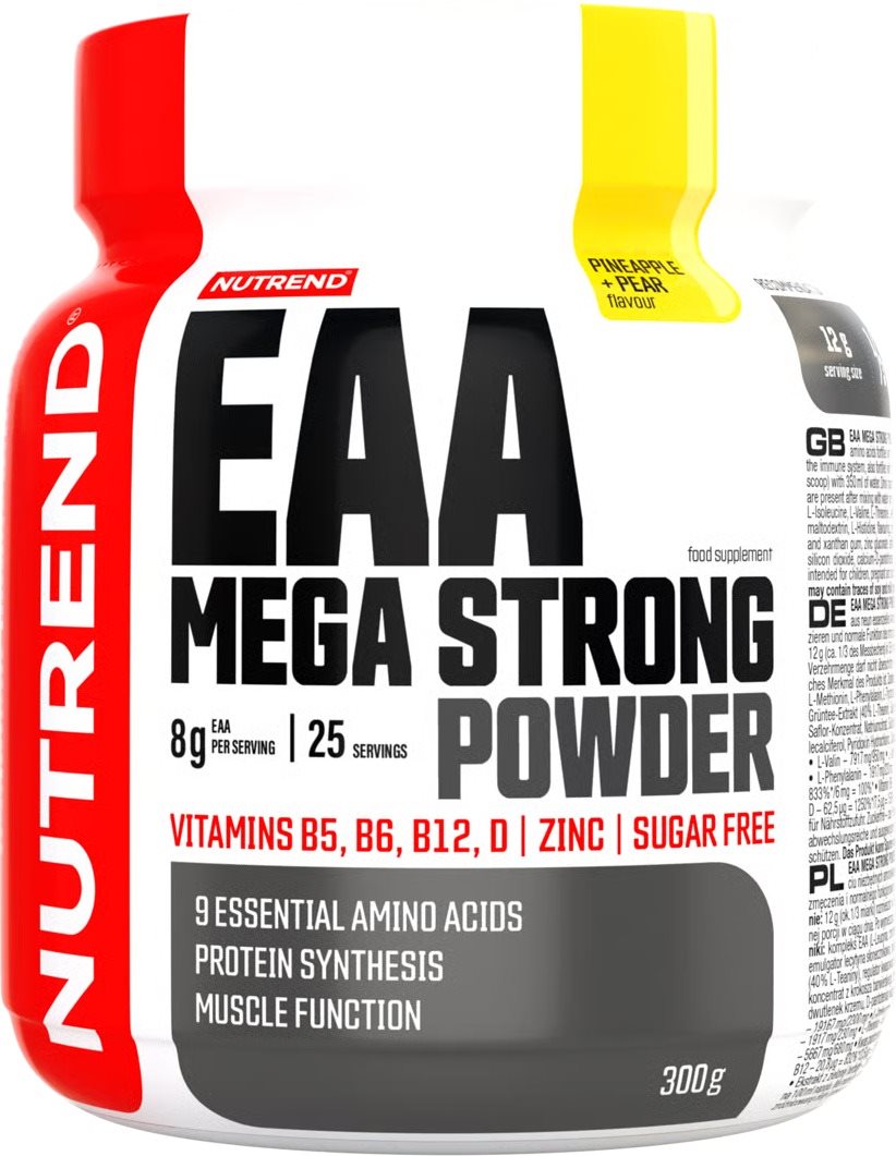 Nutrend EAA MEGA STRONG POWDER, 300 g, ananás a hruška Aminokyseliny