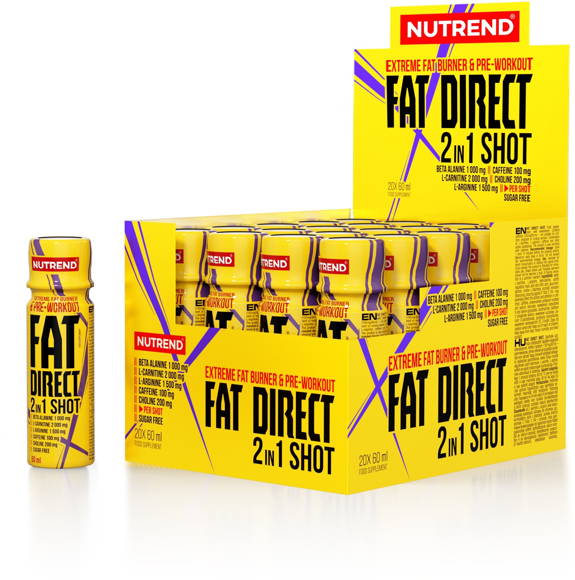 Nutrend FAT DIRECT SHOT, 20x60 ml Spalovač tuků