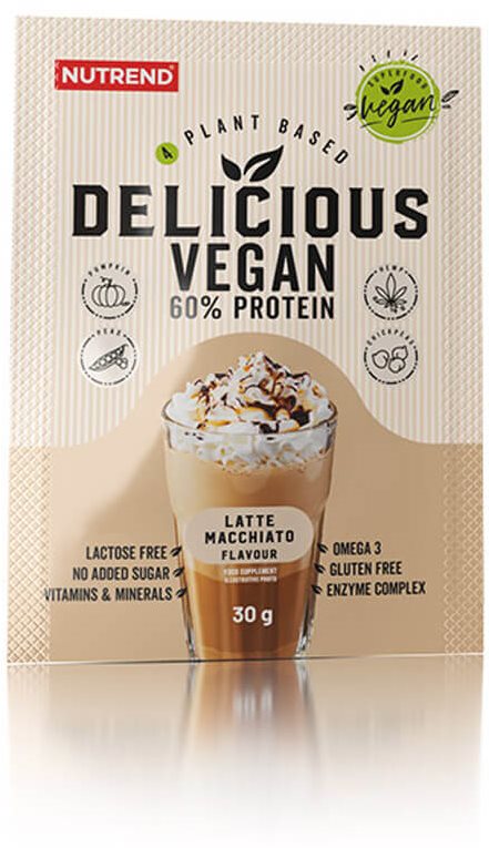 Nutrend Delicious Vegan Protein, 5x30 g, latte macchiato Protein