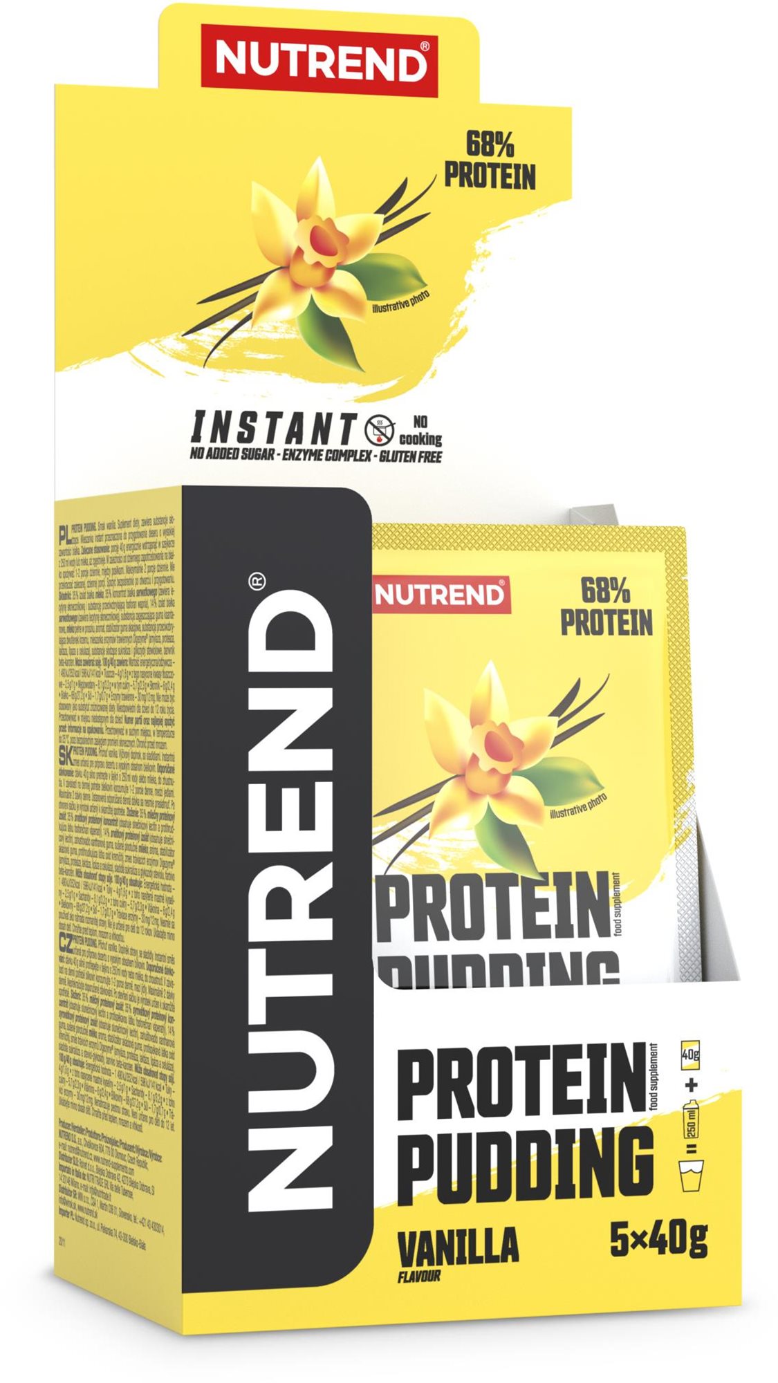Nutrend Protein Pudding 5× 40 g, čokoláda + kakao Puding