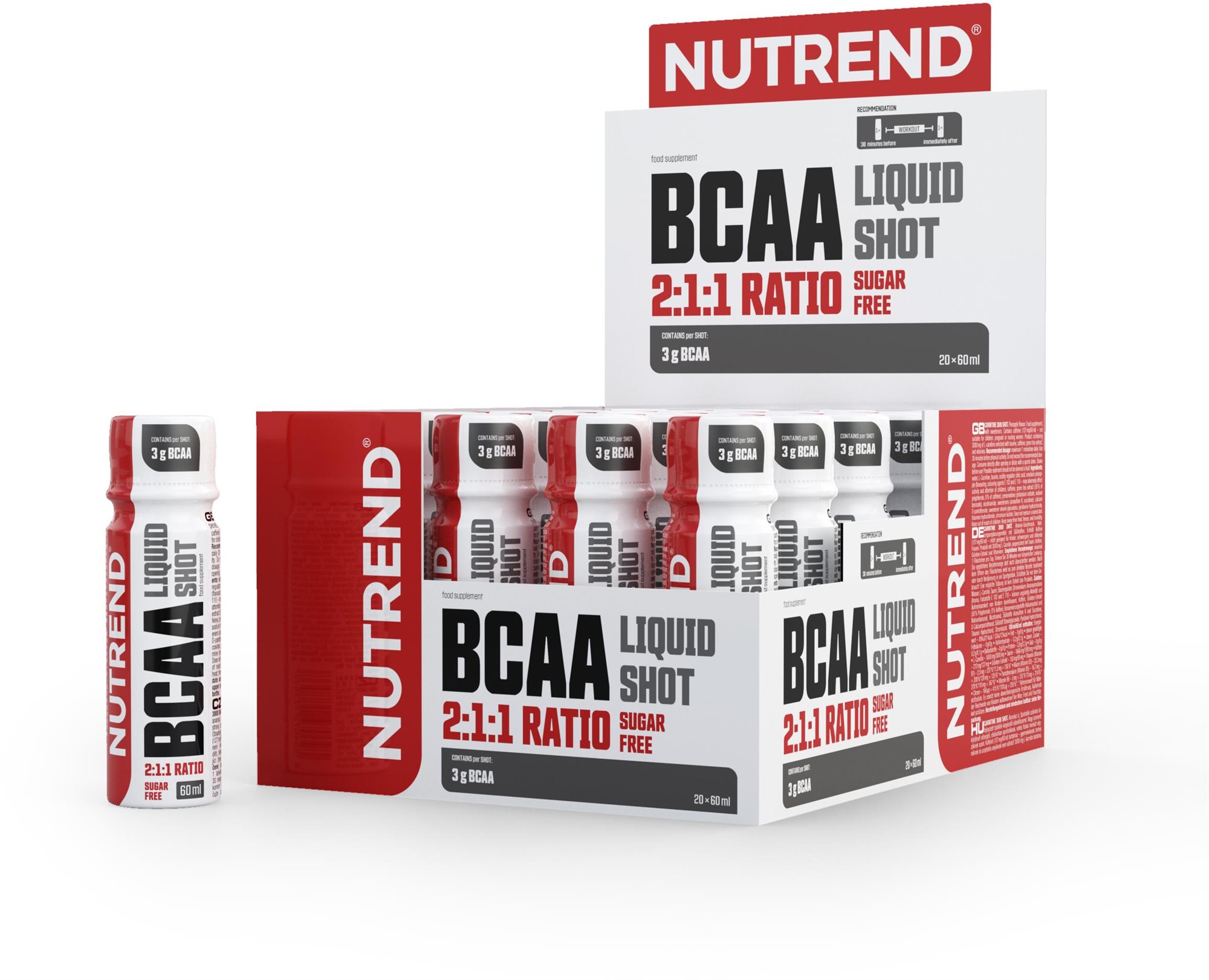 Nutrend BCAA LIQUID SHOT, 20 x 60 ml Aminosav