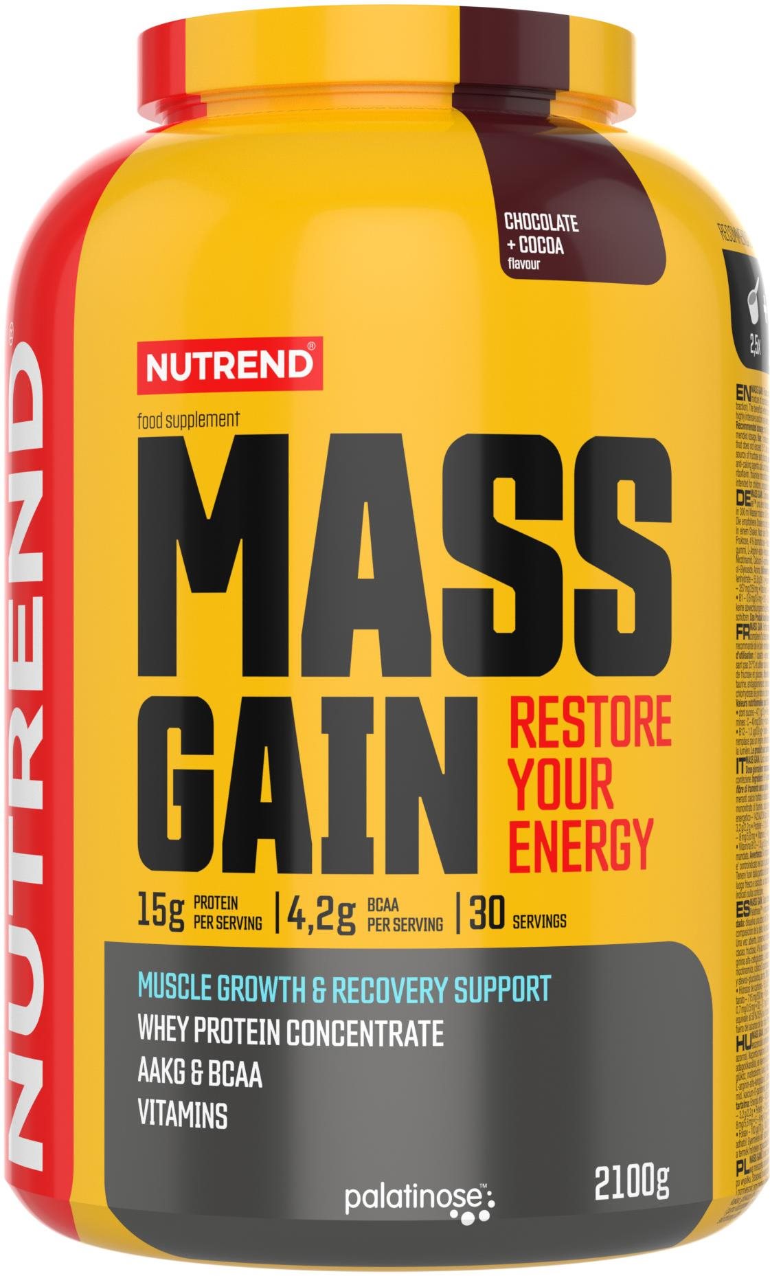 Nutrend Mass Gain 2100 g, csokoládé+kakaó Testtömegnövelő