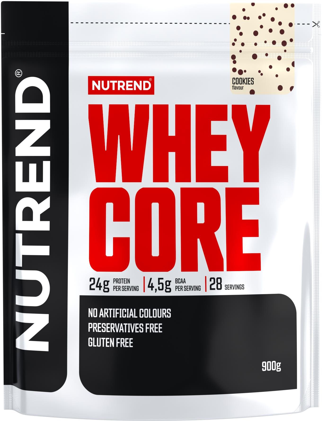 Nutrend WHEY CORE 900 g, cookies Proteín