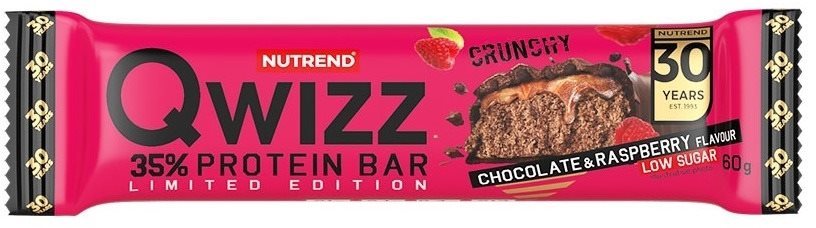 Nutrend QWIZZ Protein Bar 60 g, čokoláda + malina Proteínová tyčinka