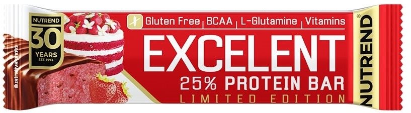 Nutrend EXCELENT protein bar, 85 g, jahodová torta Proteínová tyčinka