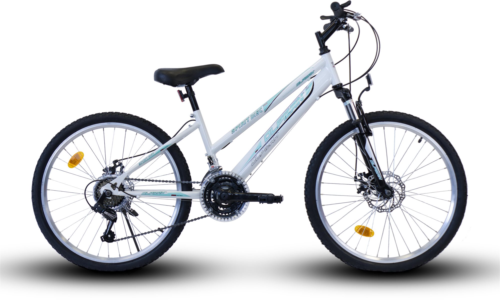 OLPRAN 24 Spirit SUS full disc biela/zelená Detský bicykel