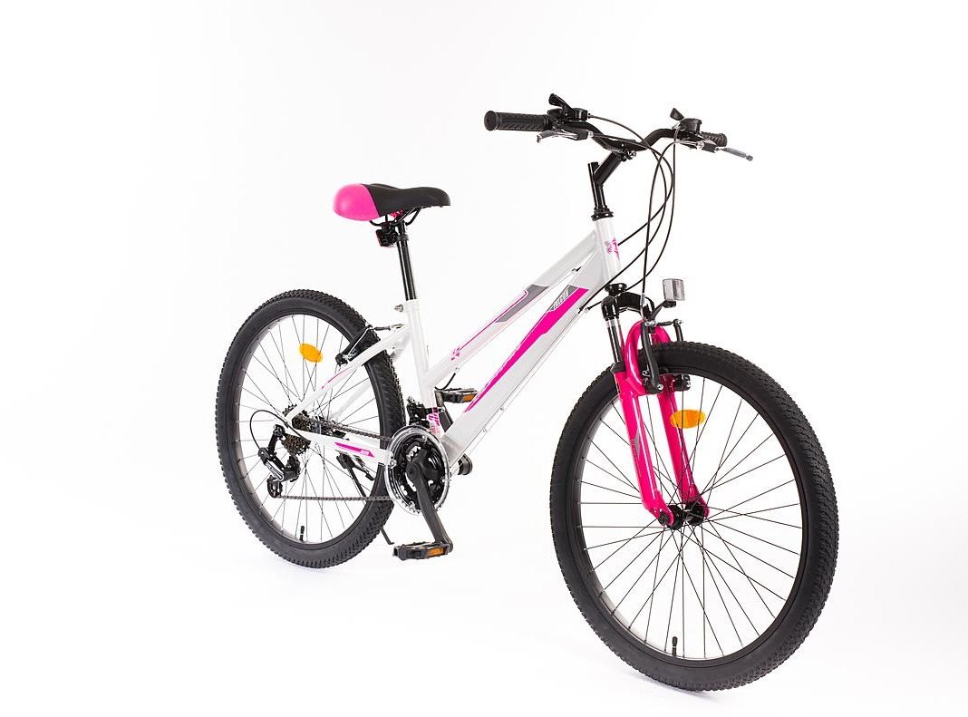 Olpran 24" Falcon sus Lady - bílá/růžová  Dětské kolo