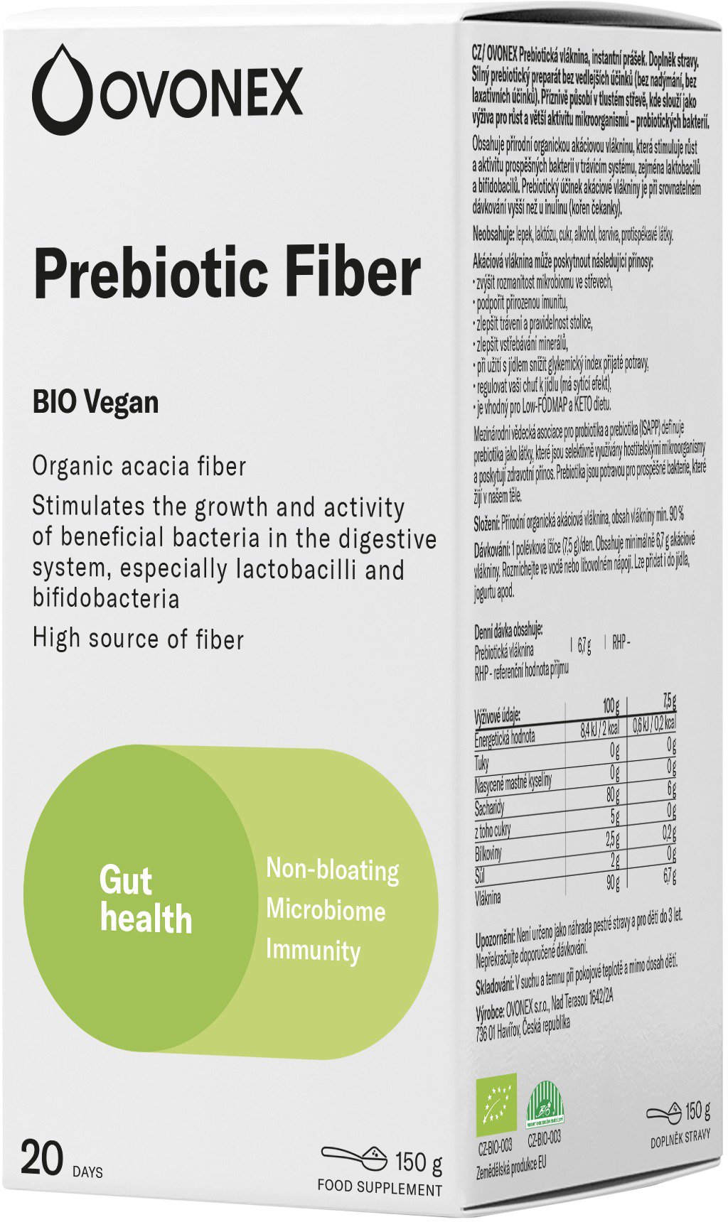Ovonex BIO Prebiotic Fiber 150 g Doplnok stravy