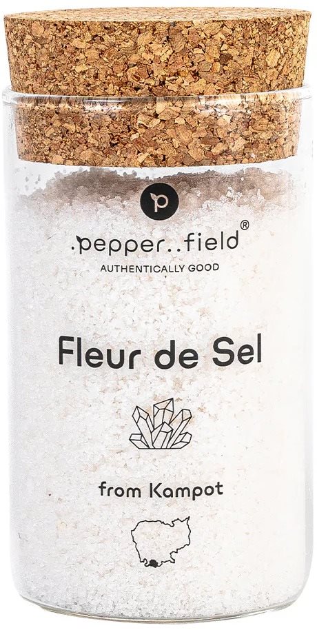 .pepper..field Soľný kvet Fleur de Sel v sklenenej dóze 160 g Soľ
