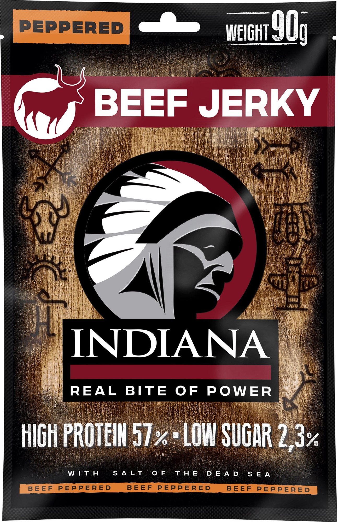 Indiana hovädzie Peppered 90 g Sušené mäso