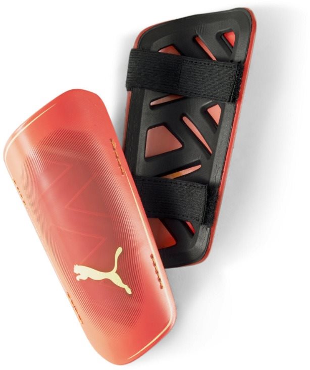 PUMA ULTRA Light Strap Fiery Coral-Fizzy Ligh Chrániče na futbal