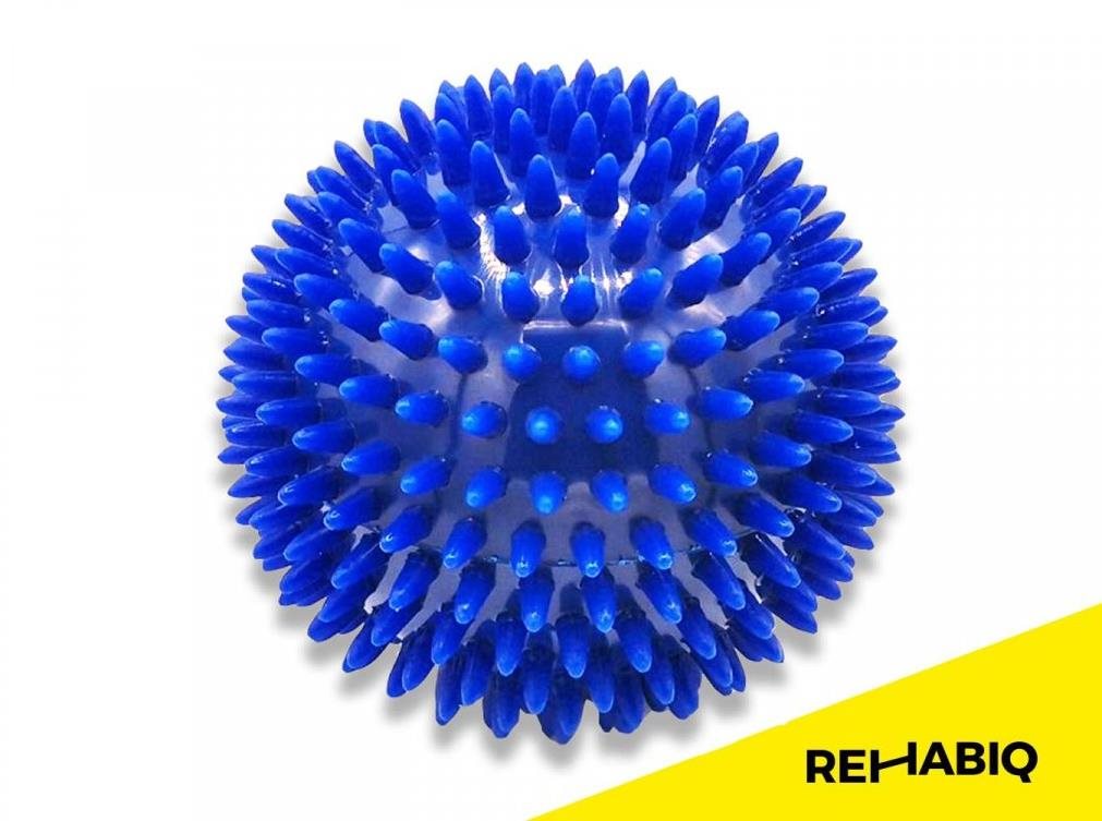 Rehabiq Masážna loptička ježko modrý, 10 cm Masážna loptička