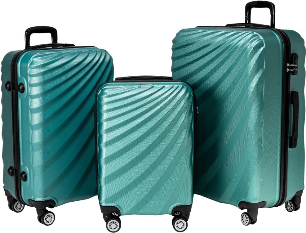 ROWEX Odolný cestovný kufor Pulse, mint, set 3 ks (40 l, 66 l, 109...