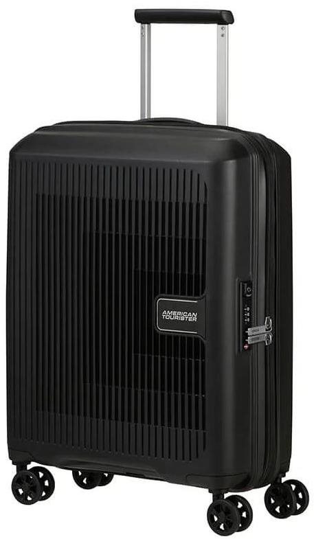 American Tourister Aerostep Spinner 55 EXP Black Bőrönd